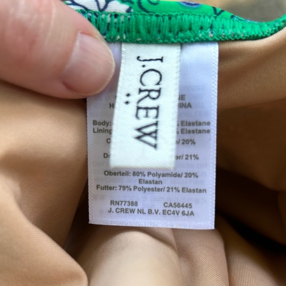 J. Crew Green Floral One Piece Swimsuit - Picture 4 of 7